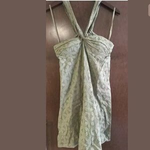 BCBGeneration green halter dress size small eyelet sleeveless